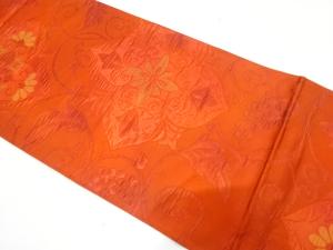 華紋に葡萄唐草模様織り出し　袋帯